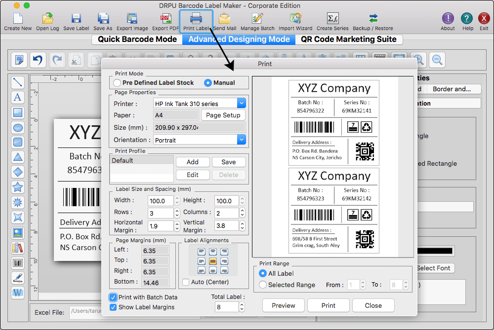 Print Barcode Labels